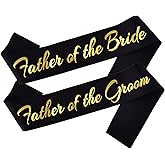HUBEISIYU 2pcs Father of the Bride and Groom Sashes, Bridal Shower Sashes for Father of the Bride and Groom, Just Married Gift Engagement Accessories Wedding Party Supplies