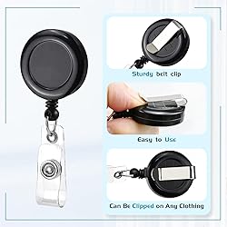 50 Pack Retractable Name Badge Holder Reel with