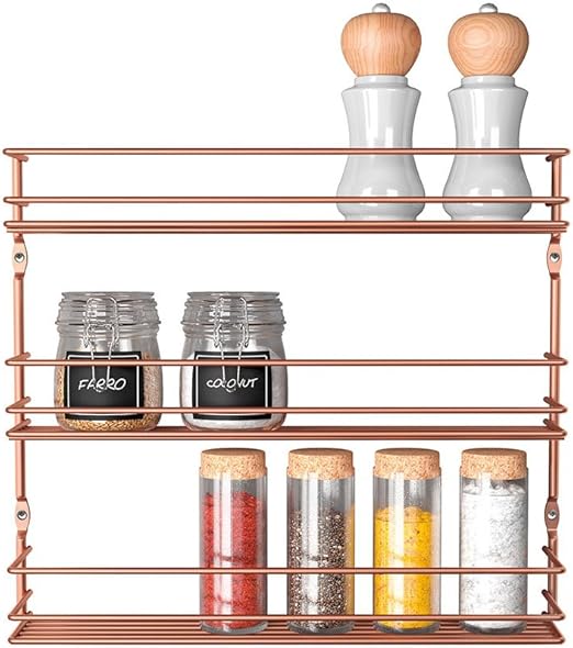 Metaltex 'Pepito 3' 3Tier Spice Rack, Polytherm Copper, 36 x 8 x 32 cm