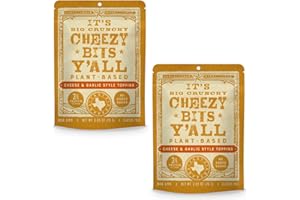 IT'S JERKY Y'ALL It’s Big Crunchy Cheezy Bits Y'all All Y'alls Foods Plant Based Cheezy Bits | Big and Crunchy Vegan Cheese Snacks | Non-GMO, Gluten Free, High Protein, Vegetarian (2-Pack)