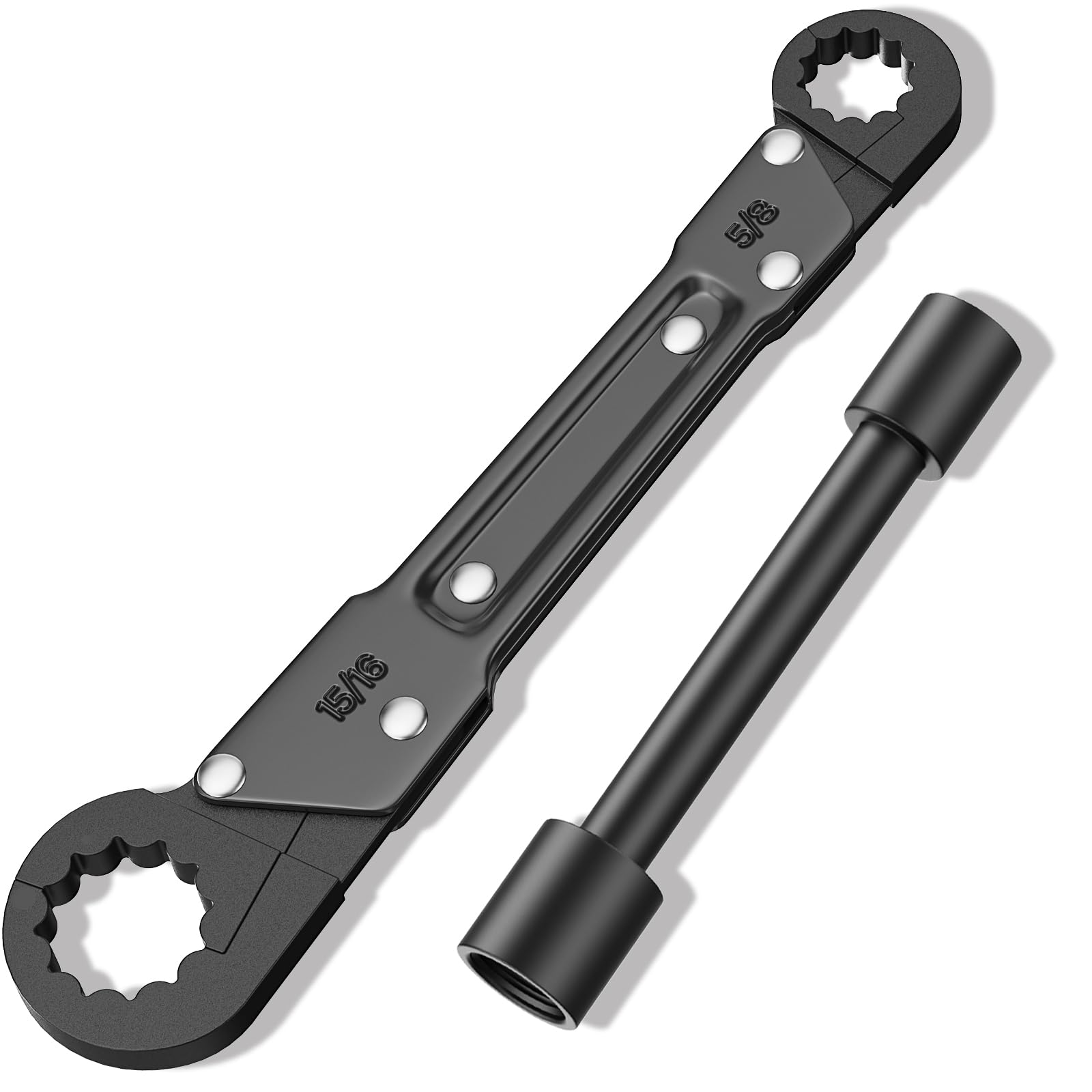 3-Piece Angle Stop Wrench Set – Plumbers Tool Kit For Tight Spaces, Heavy Duty Steel
