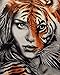 TianMai Paint by Number Kits - Animals Blue Peacock Colorful Tiger 16x20 inch Linen Canvas Paintworks - Digital Oil Painting Canvas Kits for Adults Children Kids Decorations Gifts (No Frame, A549)