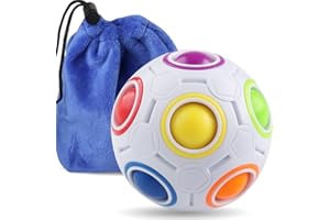 Coogam Rainbow Puzzle Ball with Pouch Color-Matching Puzzle Game Toy Stress Reliever Magic Ball Brain Teaser for Kids and Adults, Children, Boy, Girl Holiday