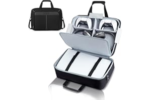 Necoka PS5 Case, Protective PS5 Carrying Case Compatible with Playstation 5 Digital Edition, Large Storage PS5 Travel Bag for Console Controller Disk Games Accessories Christmas Gift, Black