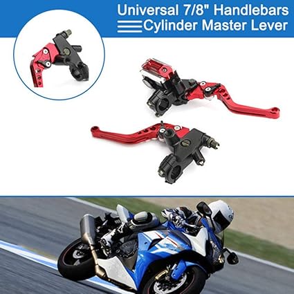 Aluminum 22mm 7/8 inch Handlebars Triumilynn Universal Motorcycle 7/8 22mm Brake Master Cylinder Clutch Lever Left & Right