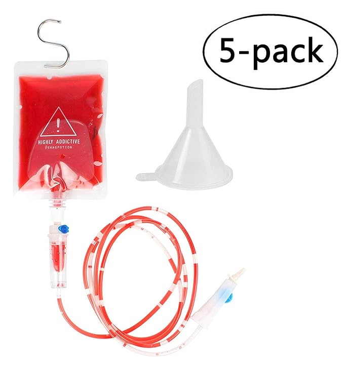 Halloween - Bolsa de sangre, para bebidas, 10 unidades, 5 patrones ...