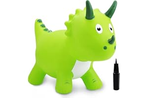 EVERICH TOY Kids Dinosaur Bouncy Animal Toys, Inflatable Triceratops Bouncer, Ride on Bounce Hopper, Indoor Outdoor Activity Birthday Gift for 18 Months 2 3 4 Years Old Boys