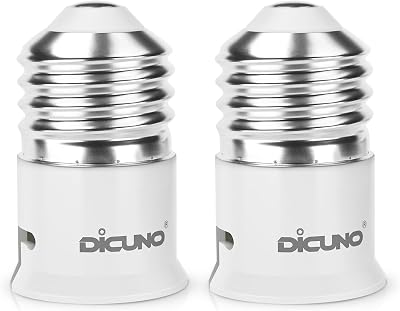 DiCUNO E27 to B22 Socket Converter 2 Pack ES to BC Lamp Base Adapter