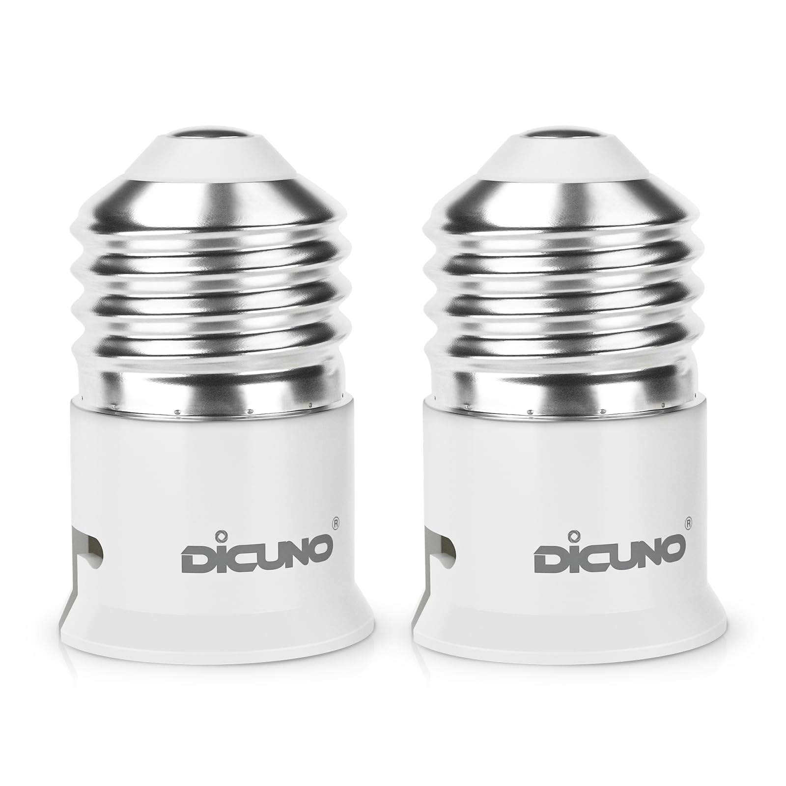 DiCUNO E27 to B22 Socket Converter, Screw to Bayonet Socket Adapter, ES to BC Lamp Base Adapter for LED Bulbs and Incandescent and CFL Bulbs (2 Packs)