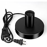 Table Lamp Base, E26/E27 Plug in Lamp Holder with Switch, Black | Metal Lamp Base With 5.6 Ft Cord And On Off Switch For DIY Table Lamps Home Decor And Edison Style Bulbs