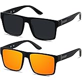 LYZOIT Square Sunglasses for Men Women Polarized Oversized Big UV Protection Rectangle Shades