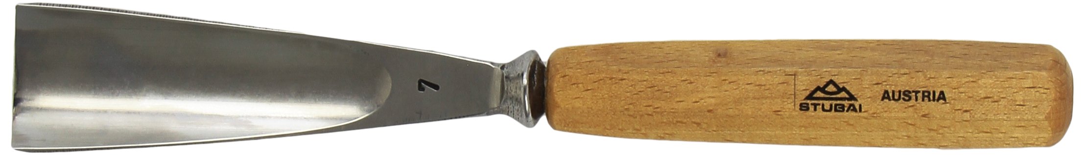 Stubai 550740 Type 7 Long/Polished Wood Carving Chisel, Grey/Beige, 40 mm