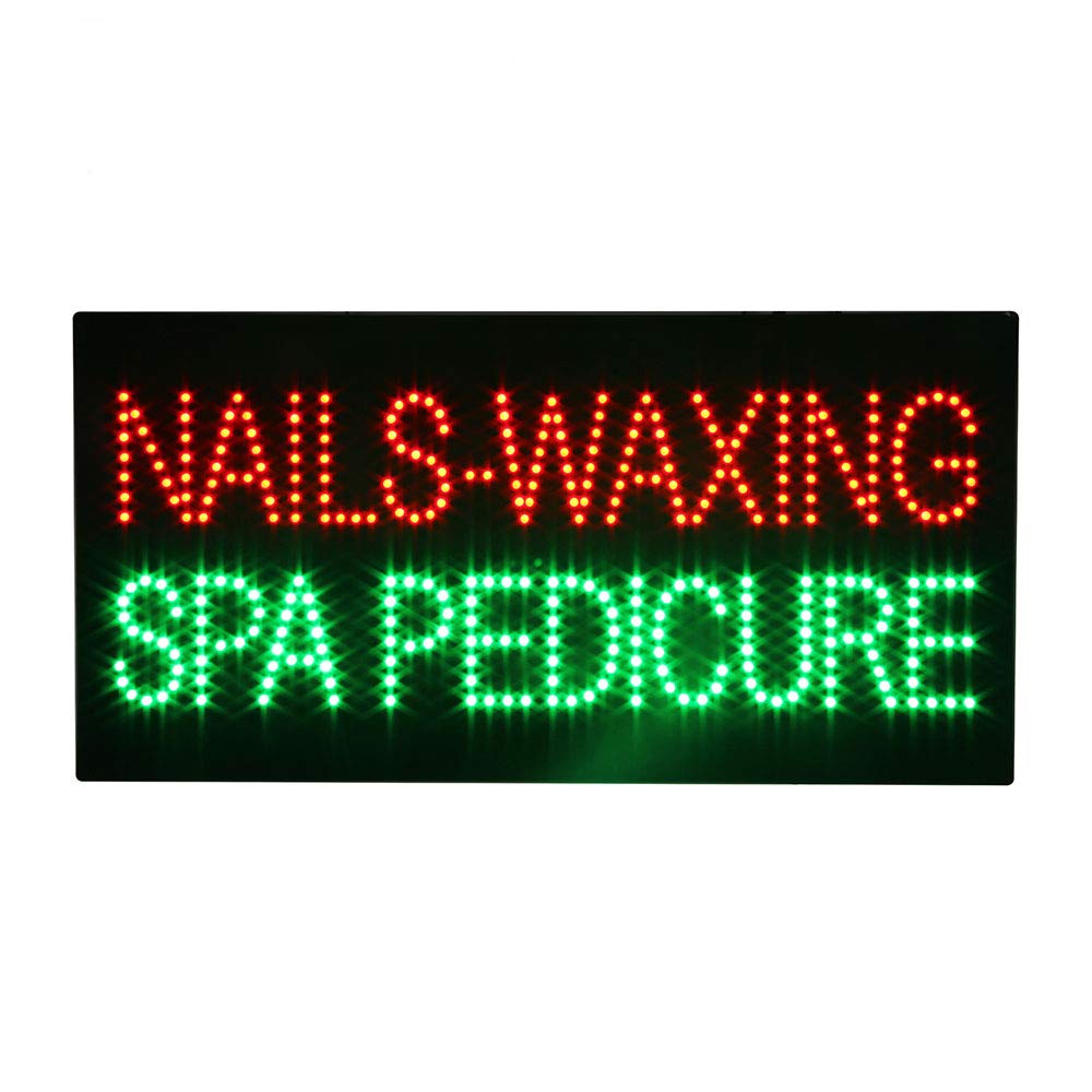 Nails LED Open Sign for Business, Nails LED Sign for Business Nail Salon Open Window Signs Nail SPA Pedicure Signs Light for Wall Decor. 24”x 12”