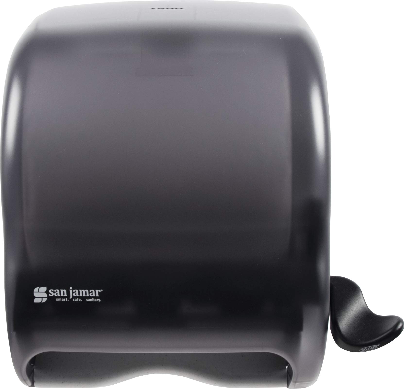 Photo 1 of San Jamar Classic Element Paper Towel Dispenser Wall-Mounted Commercial Roll Dispenser, Fits All Core Sizes with Lever for Bathroom, Kitchens, and Restaurants, Plastic, Universal Paper, Black Pearl