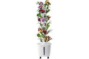 Uargd Hydroponic Growing System with 50 Pods, 10-Tier Vertical Tower, Mobile Garden with Water Pump and Wheels, Indoor Plant 