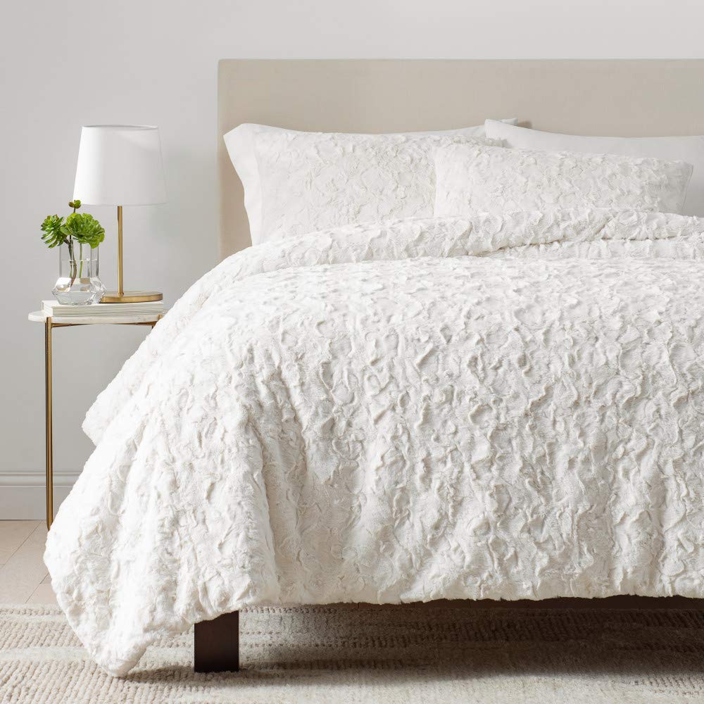 UGG Adalee Comforter Set - Soft and Comfortable Faux Fur Bedding Set, Natural, Full/Queen