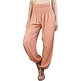 Boho Pants | Harem Pants Women with Pockets | Soft & Breathable Flowy Pajamas | Soft Yoga Pants| Hippie Clothes for Women