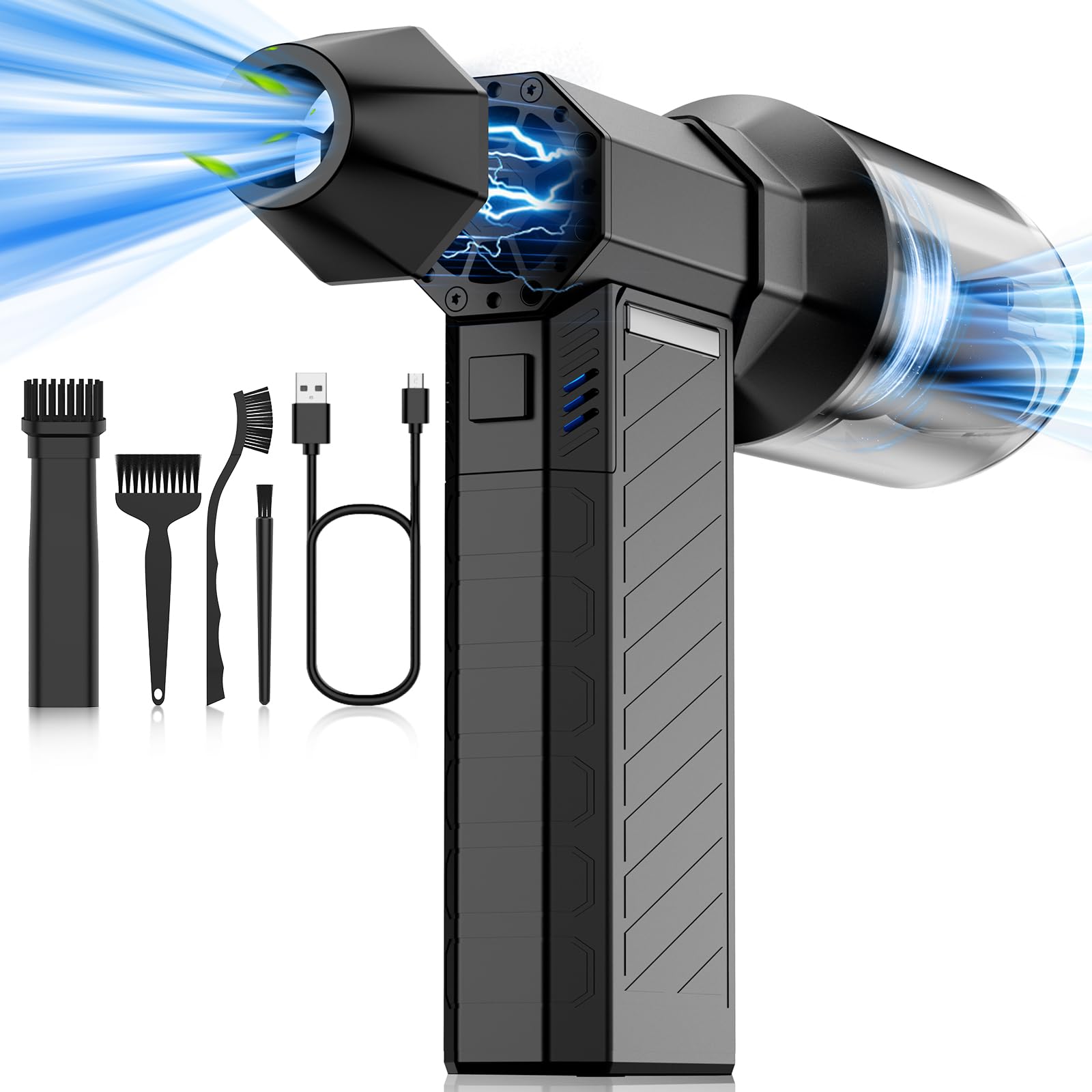 Photo 1 of Compressed Air Duster Keyboard Cleaner, 300000RPM Rechargeable 6000mAh Mini Turbo Fan Air Blower, Cordless Pc dusters & Vacuum for Electric Devices Office Home Yard