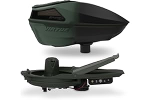 VIRTUE Spire V - Spire 5 - Paintball Loader - Paintball Hopper – 230 Round Capacity - CrownSF III Speed Feed & Rain Lid - Black to Color Fades