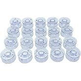 YRDQNCraft 20Pcs Plastic Clear Bobbins for Singer,Brother,Babylock, Bernette, Viking