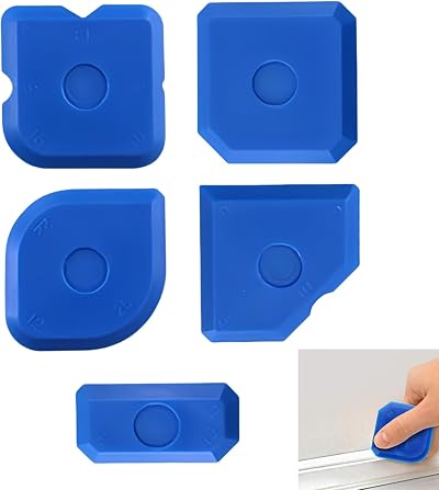 Rayibuir 5pcs Caulk Tool Kit Silicone Sealant Finishing Tools Blue