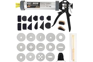 Griiyakii Clay Extruder Tool - Handheld Clay Gun with 14 Plates for Sculpting and Crafting, Includes 12 Pcs Mug Handle Forms Pottery Shaping Tool Kit