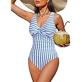 Holipick Women Tummy Control One Piece Swimsuit - Push Up Bathing Suit Full Coverage Slimming Swimwear