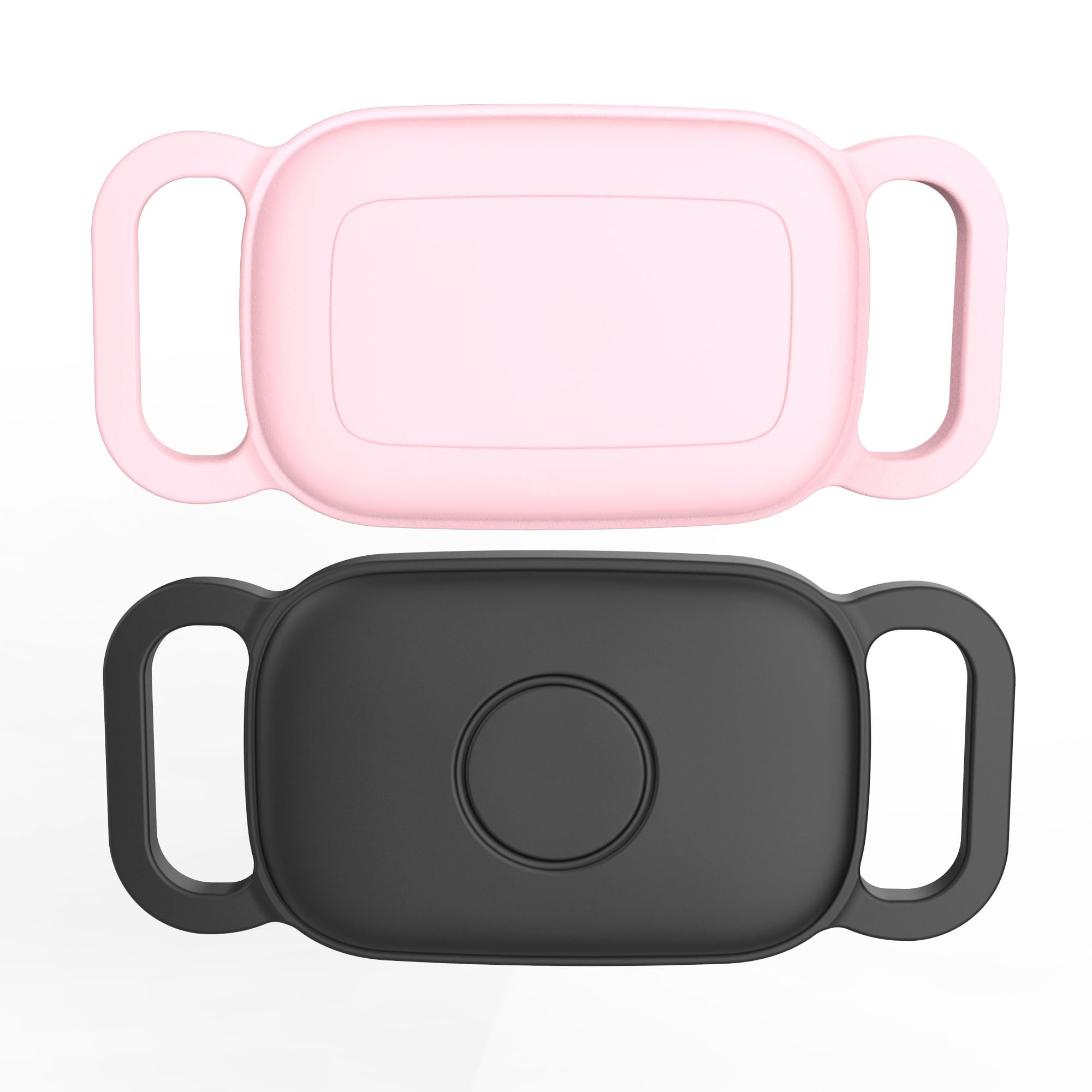 Photo 1 of [2 Pack] Dog Collar Holder for Tile Pro 2024 Tracker, Waterproof Silicone case for Tile Life360 pro, Durable Flexible Scratch Resistant Cover Finder for pet cat Necklace Accessories(Black/Pink)