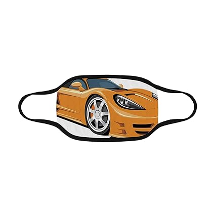 Cars Comfortable Mouth Mask Orange Sports Car Fast Racing