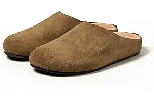 Riekhany Suede Clogs for Women Arch Support Cork Footbed Mules Comfort Slip On Potato Shoes Sandals Slippers