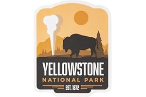 Vagabond Heart Yellowstone National Park Sticker - Weatherproof Vinyl Souvenir Decal - Yellowstone Merchandise
