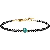 COAI Black Tourmaline Bracelet for Women, Crystal Beaded Protection Bracelet for Women 3mm
