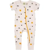 PARADE Organic Signature Print '2-Way' Zip Romper - Short Sleeve
