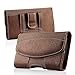 Premium Horizontal Leather Case, LUXMO Genuine Leather Pouch Holster with Magnetic Closure and Belt Clip for iPhone 8 Plus 7 Plus 6s Plus 6 Plus Galaxy S6 S7 Edge (Brown)