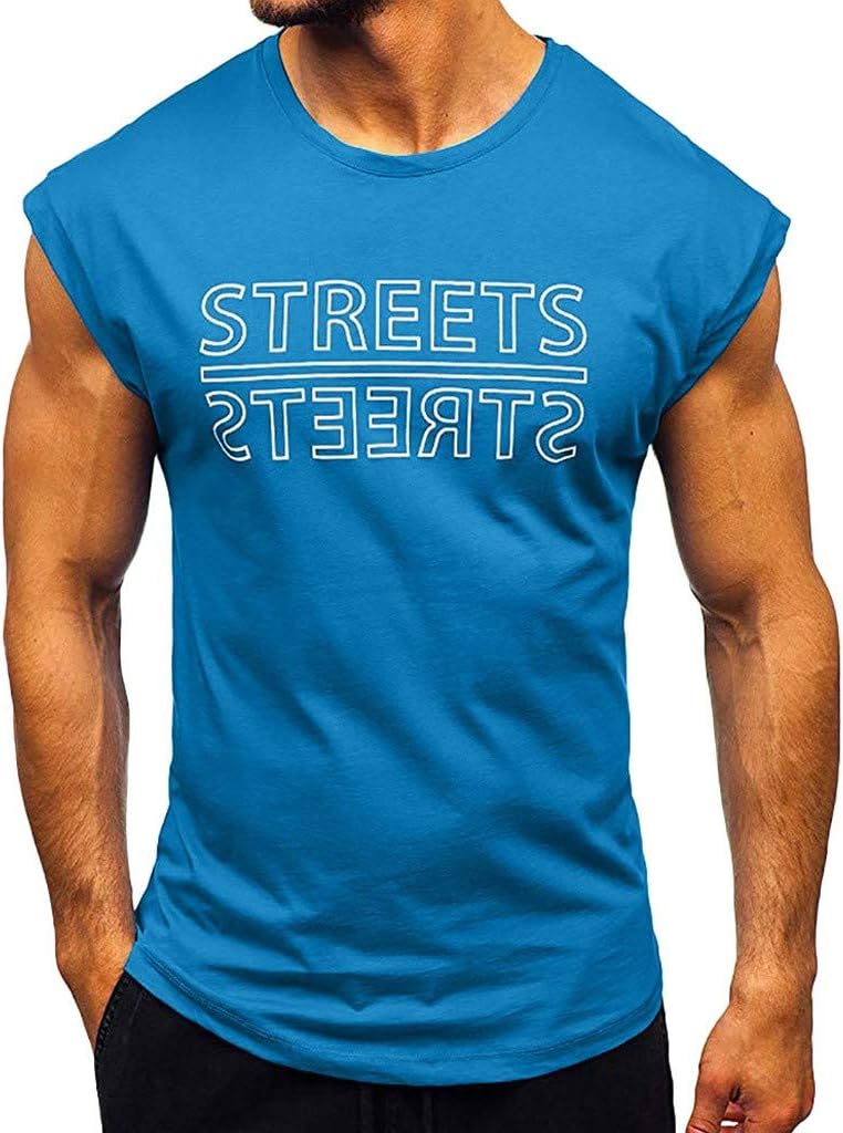 Mens Gym Tank Tops Sleeveless Workout Bodybuilding Muscle Tee Training Sports Sleeveless T Shirt