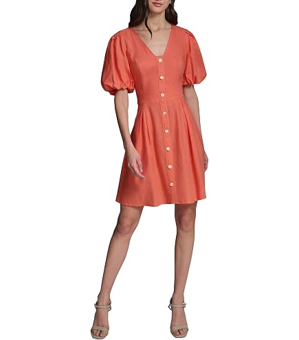 karl lagerfeld fit and flare dress Paris Women's Short Sleeve V Neck Printed Ecovero Rope Belt Dress, Tomato Multi, 2 at Amazon Women's Clothing store 1,577,900+ Woman Dress Stock and a sleek Size:XXL - US 12 swatch:ivy