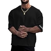 Verdusa Oversized Tshirts for Men Drop Shoulder Summer Baggy Shirts Cropped Tops Fashion Streetwear T Shirts