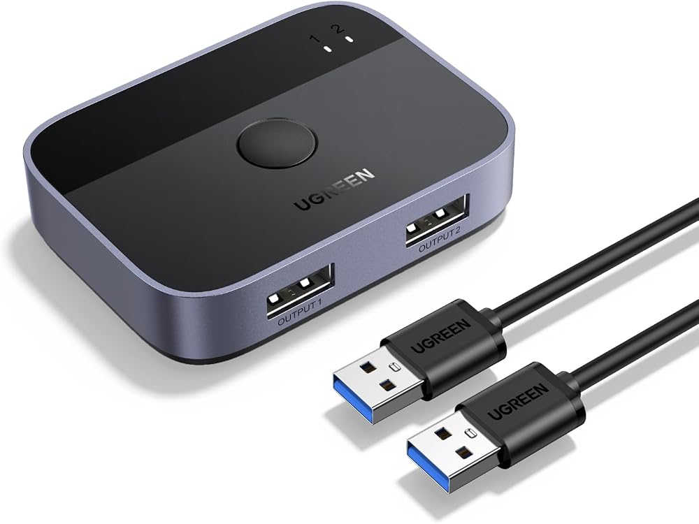 UGREEN USB 3.0 Switch 2 In 2 Out 2 Computers Share Keyboard Mouse Printer