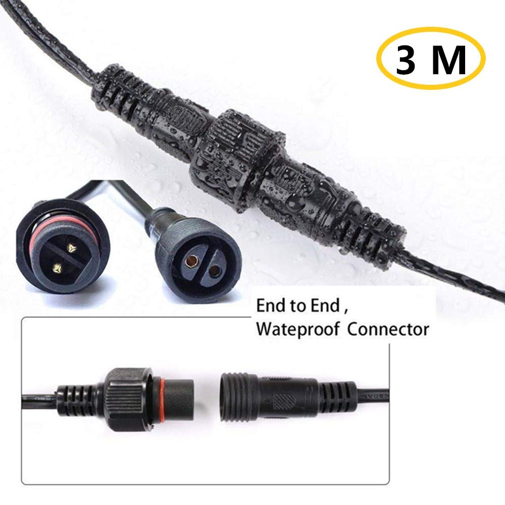 3M/9.8Ft Waterproof Extension Cable for G40 Clear Outdoor Garden Globe