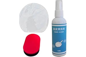 Table Tennis Racket Rubber Cleaner | 100ml Detergent with Sponge,Helping Maintain The Tackiness of The Rubber and Make Last M