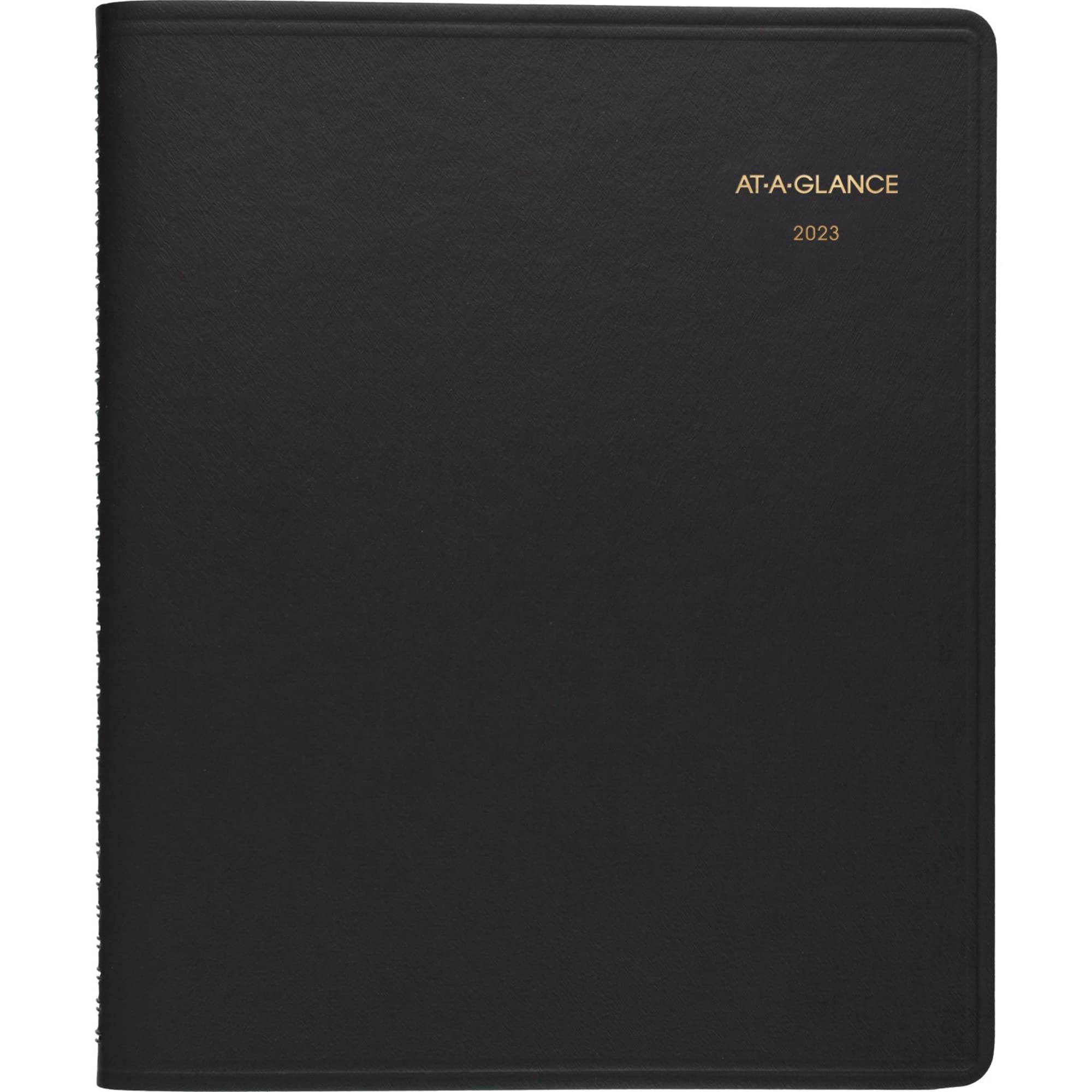 AT-A-GLANCE 2023 Monthly Planner, 7" x 8-3/4", Medium, Faux Leather, Black (7012005)