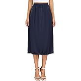 Vlazom Women's Satin Half Slip for Under Dress Long Underskirt Soft Under Slips for Women Under Dresses Size S-XXL