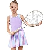 MODAFANS Girls Tennis Golf Pickleball Dress Sleeveless Athletic Pleated Outfits Sets with Shorts
