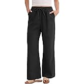 ANRABESS Women's Wide Leg Palazzo Pants Summer Elastic Waist Loose Casual Lounge Travel Pants Spring Trousers with Pockets