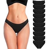 YADIFEN 5 Pack Cotton Underwear for Women Hipster Panties Low Briefs Bikini Underwears