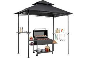VEVOR Grill Gazebo, Reinforced BBQ Gazebo, Powder-Coated Steel Patio Grill Shelter (Classic Style)