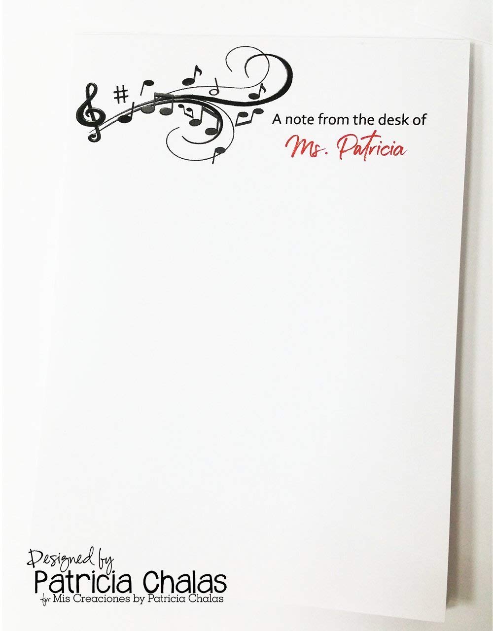 Personalized Music Teacher Notepad/Personalized Notebook