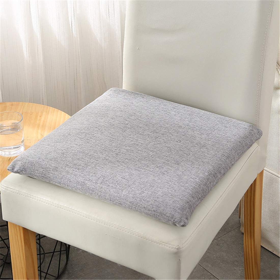 Ecloud Shop Chair Cushion Seat Pads 40x40 cm Non-slip Soft Padded Foam Cushion for Dining Garden Kitchen Home Sofa Décor Removable Cover (Light Grey)