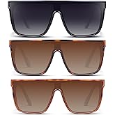 KUGUAOK Vintage Oversized Square Sunglasses for Women Big Large Frame Shades Goggle Siamese Lens UV Protection Sun Glasses