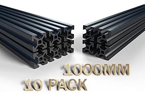 TENEE 10PCS 39.4inch T Slot 2020 Aluminum Extrusion Profile (1000mm), European Standard Aluminum Linear Rail–Easy to Use for 3D Printer, CNC DIY, Workbenches, Brackets, Furniture and More